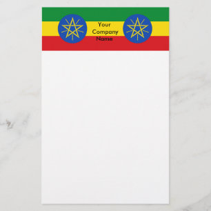Papelería con bandera de Etiopía