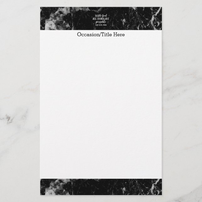 Papelería Con dios todas las cosas son biblia cristiana (Anverso)