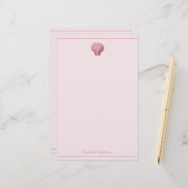 Papelería Concha de mar rosa costera personalizada