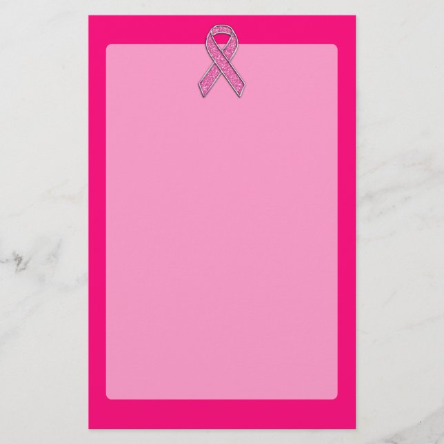 Papelería Conciencia ceñida cromo de la cinta del rosa del (Anverso)