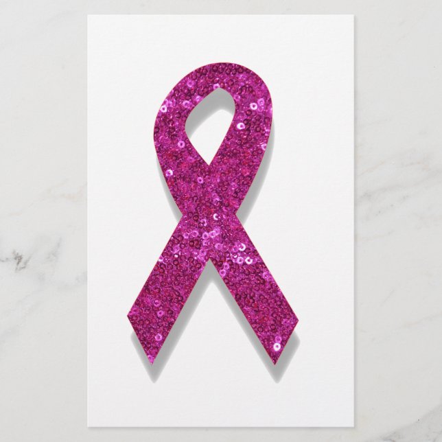 Papelería conciencia de cáncer de mama rosa secuencial (Anverso)