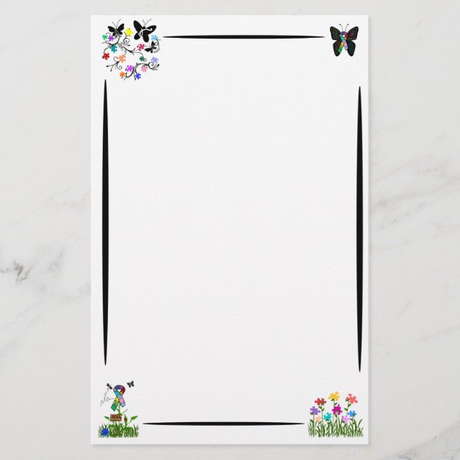 Papelería Conciencia del autismo inmóvil (Anverso)