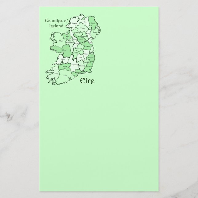Papelería Condados del mapa de Irlanda (Anverso)
