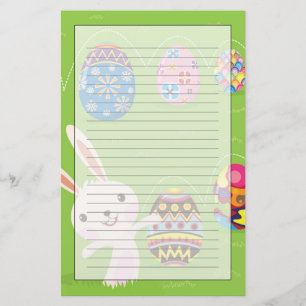 Papelería Conejito de pascua juguetón con los huevos