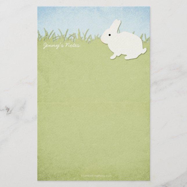 Papelería Conejo blanco caprichoso (Anverso)