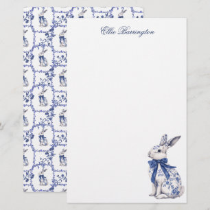 Papelería Conejo de conejo conejo de color azul y blanco chi