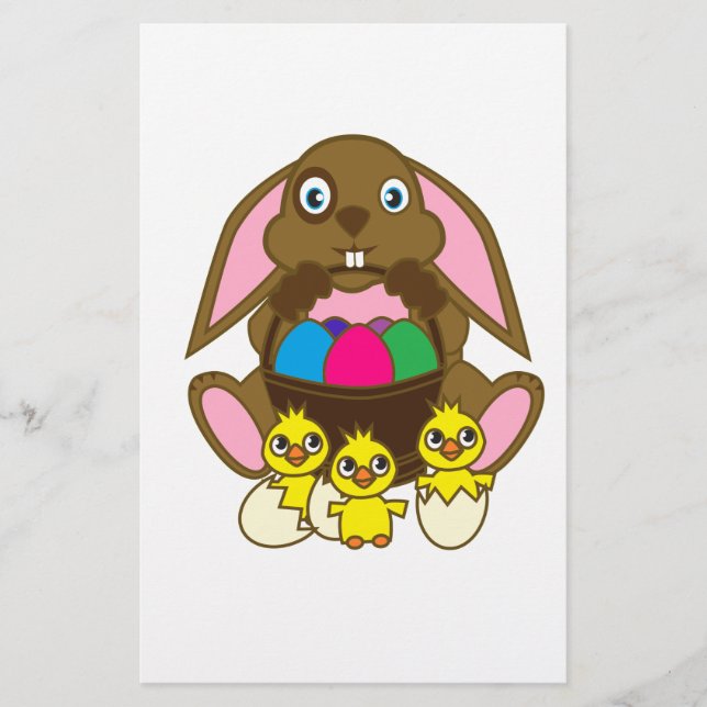 Papelería Conejo de huevos de Pascua (Anverso)