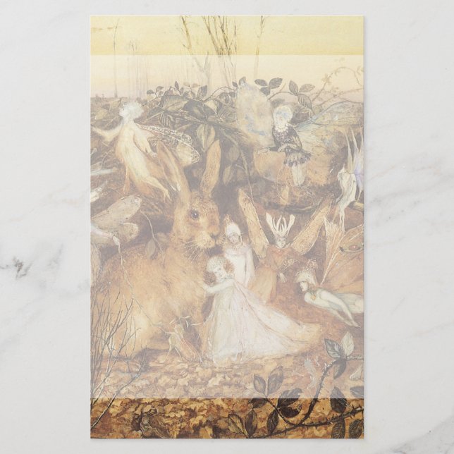 Papelería Conejo entre las hadas, cuentos de hadas veneciana (Anverso)