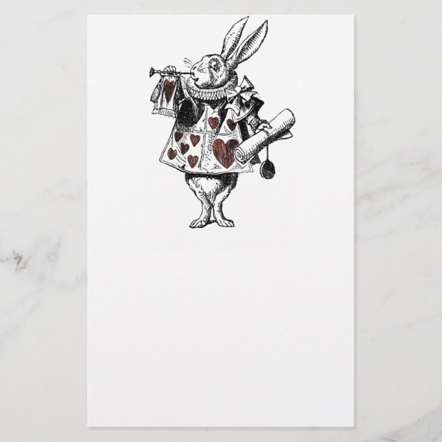 Papelería Conejos blancos de corazones - Alicia en el país d (Anverso)