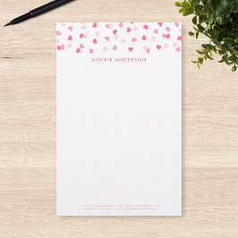 Papelería Confeti de Corazones Rosas Dispersos