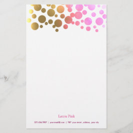 Papelería Confeti retro rosa dorado