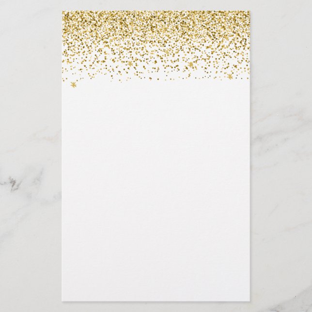 Papelería Confetti Purpurina de oro caído (Anverso)
