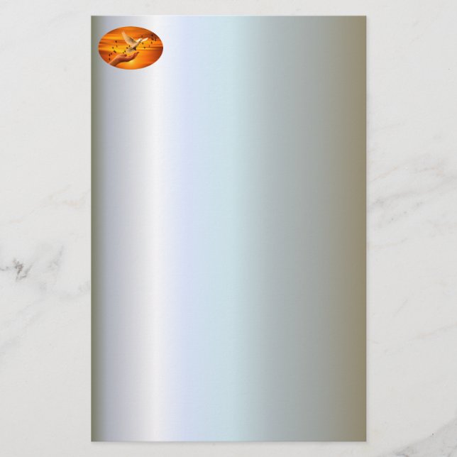 Papelería Confiar en Dios con la paloma (Anverso)