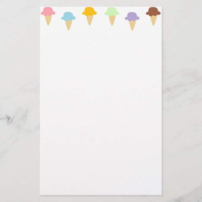 Papelería Conos de helado coloridos (Anverso)