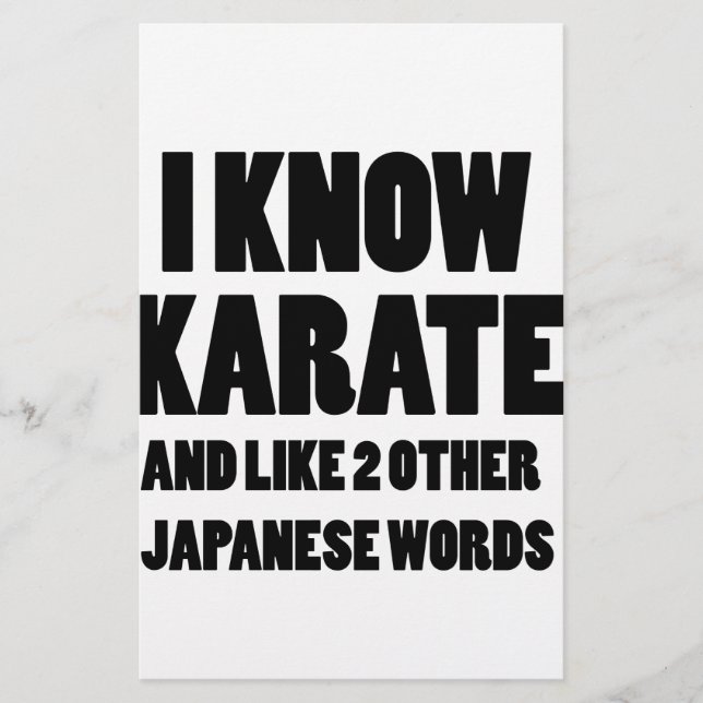 Papelería Conozco karate (Anverso)