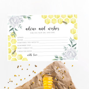 Papelería Consejos y deseos de abeja floral para ducha de no