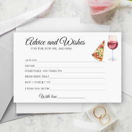 Papelería Consejos y deseos de duchas de novias de vino y pi