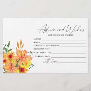 Papelería Consejos y deseos florales para la despedida de so