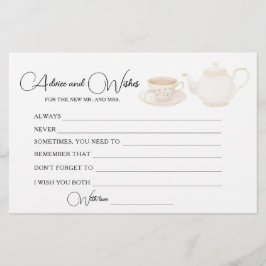 Papelería Consejos y deseos para la fiesta de té de despedid