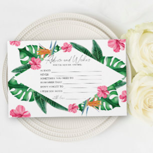 Papelería Consejos y deseos para una ducha nupcial tropical