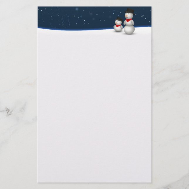 Papelería Constelación Cute Snowmen (Anverso)