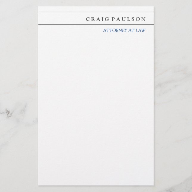 Papelería Consultor de Blanco y Negro Abogado Profesión (Anverso)