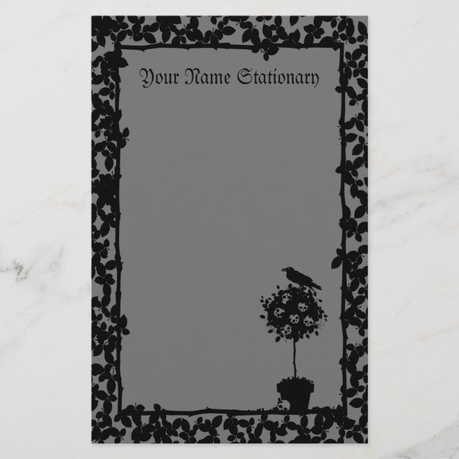 Papelería Coordenadas topiarias malvadas (Anverso)