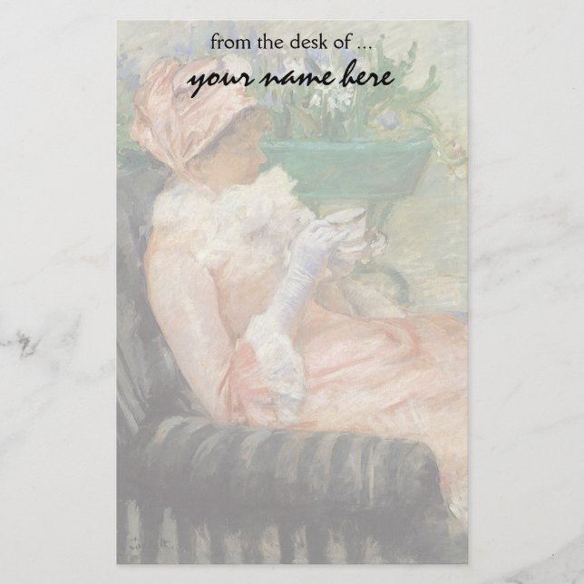 Papelería Copa de té de Mary Cassatt, el impresionismo vinta (Anverso)