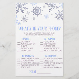 Papelería Copo de nieve azul en tu juego de Baby Shower de t
