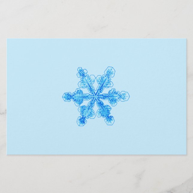 Papelería Copo de nieve de invierno azul (Anverso)