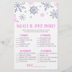 Papelería Copo De Nieve Rosado En El Juego De Baby Shower De