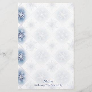 Papelería Copos de nieve azules brillantes