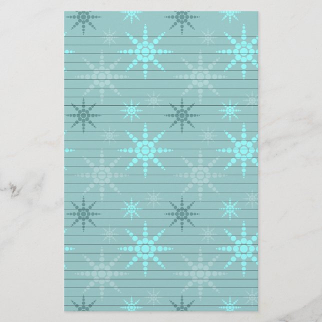 Papelería Copos de nieve en azul (Anverso)