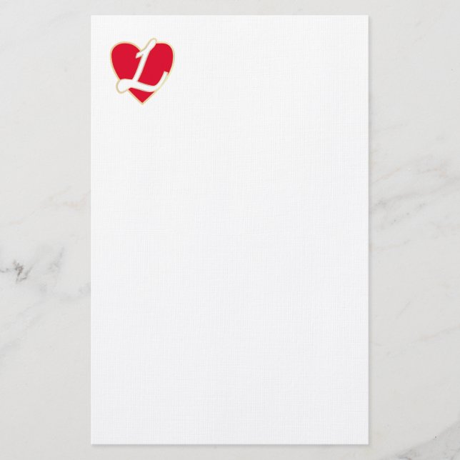 Papelería Corazón cariñoso (Anverso)