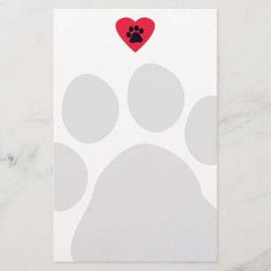 Papelería Corazón con la impresión de la pata
