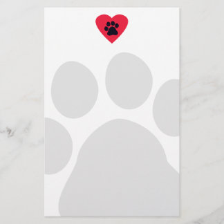 Papelería Corazón con la impresión de la pata