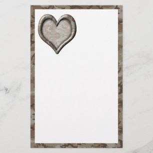 Papelería Corazón de camuflaje - desierto
