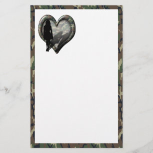 Papelería Corazón de camuflaje - Mujer desaparecida