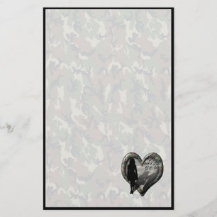 Papelería Corazón de camuflaje - Mujer Desaparecida Hombre (