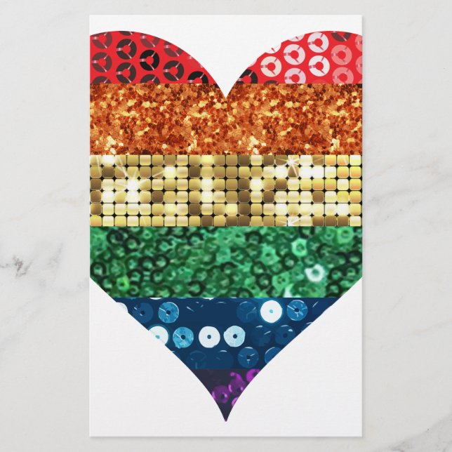 Papelería corazón del arco iris de lgbt (Anverso)
