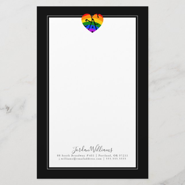 Papelería Corazón gay (Anverso)