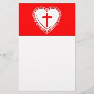 Papelería Corazón gótico + Cruz (Rojo + Blanco)