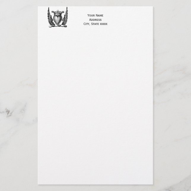 Papelería Corazón heráldico con Escudo del escudo de armas (Anverso)