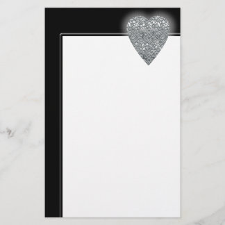 Papelería Corazón. Patrón gris claro impreso y gris medio.