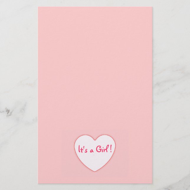 Papelería Corazón rosado es un chica (Anverso)