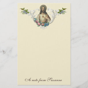 Papelería Corazón Sagrado Católico Jesús Vintage Religios
