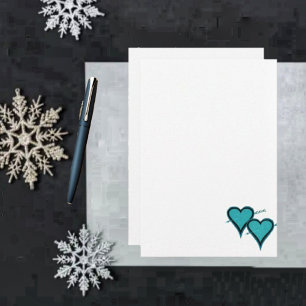 Papelería Corazón y flecha turquesa