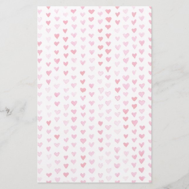 Papelería Corazones de acuarela (Anverso)