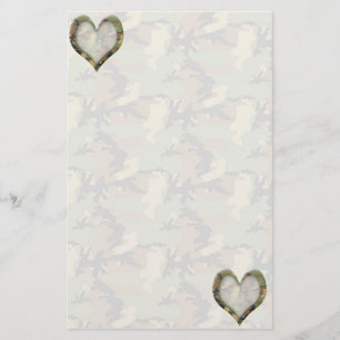 Papelería Corazones de camuflaje - Te extrañan