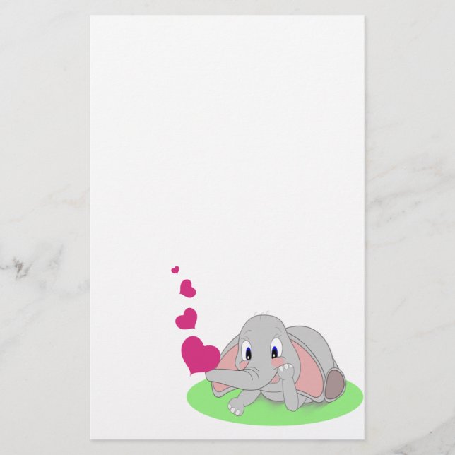Papelería Corazones del elefante (Anverso)